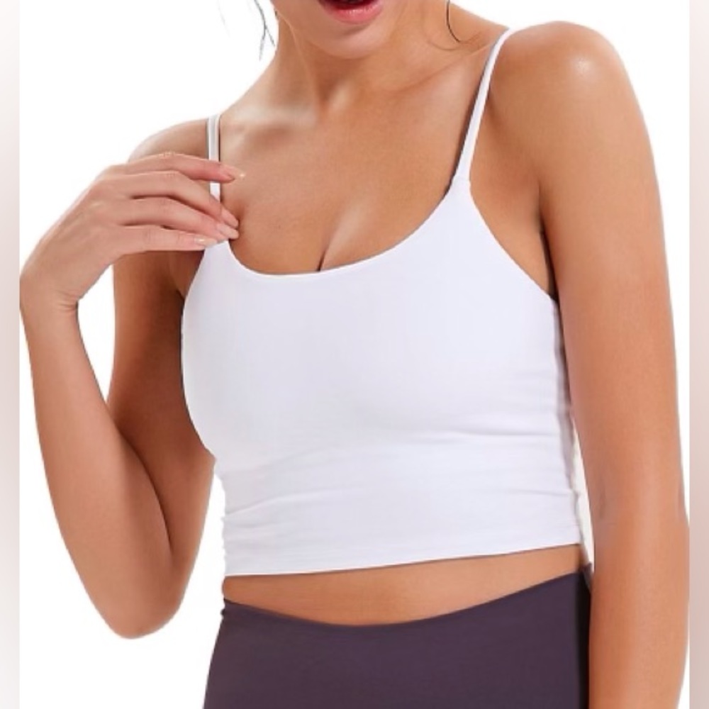 Women Yoga Tank Tops Padded Sports Bra Workout Fitness Running Crop Top Size M